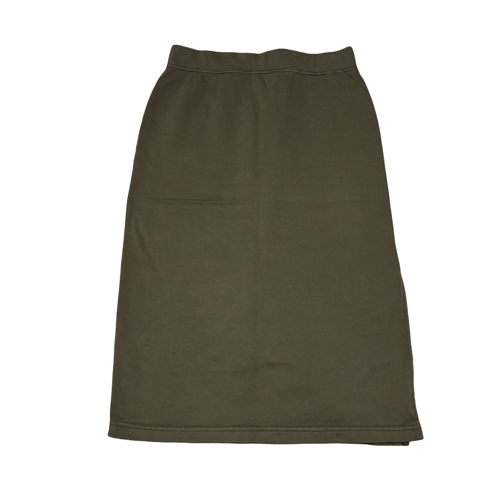 Free People Pull On Stretch Cotton Pencil Skirt Army Green Sz Small 29x29 *STAIN
